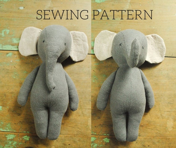 Elephant Stuffed Animal Doll Sewing Pattern / Soft Toy Digital PDF Download  -  Denmark