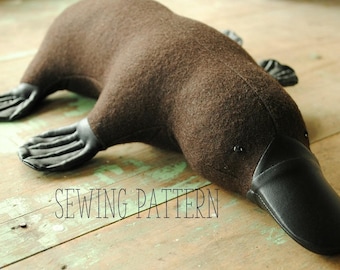 Platypus soft toy PDF sewing pattern / stuffed Australian animal digital download