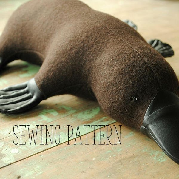 Platypus soft toy PDF sewing pattern / stuffed Australian animal digital download