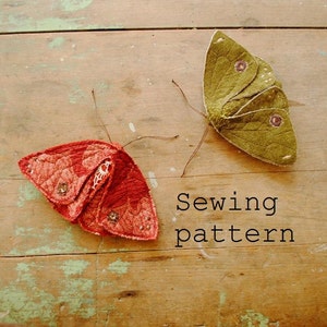 Simple fabric moth and butterfly PDF sewing pattern / digital download