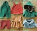 Doll clothing digital sewing pattern set / toy dress, overalls, coat, pants / PDF downloads 
