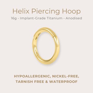 Helix Piercing Hoop | 16g | Zertifiziertes ASTM F136 Titan | Hypoallergen, wasserdicht, Nickelfrei
