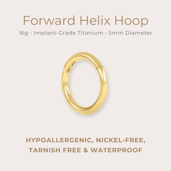 EXTRA TINY 5mm Forward Helix Piercing Hoop | 16g | Certified ASTM F136 Titanium | Hypoallergenic, Waterproof, Nickel Free