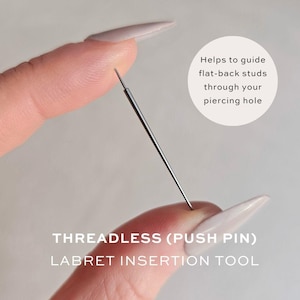 16g Threadless Labret Insertion Tool | 316L Stainless Steel | Fit Push-Pin Labrets Quickly & Easily | Body Piercing Accessory