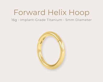 EXTRA TINY 5mm Forward Helix Piercing Hoop | 16g | Certified ASTM F136 Titanium | Hypoallergenic, Waterproof, Nickel Free