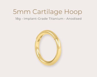 EXTRA TINY 5mm Cartilage Piercing Hoop | 18g | Certified Implant Grade ASTM F136 Titanium | Hypoallergenic, Waterproof, Nickel Free