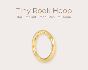 Tiny 6mm Rook Piercing Hoop | 16g | Certified ASTM F136 Titanium | Hypoallergenic, Waterproof, Nickel Free