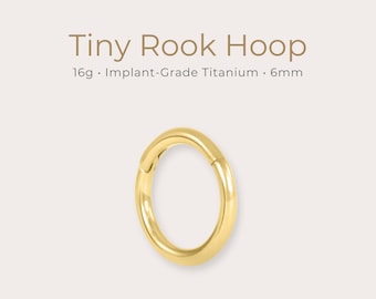 Tiny 6mm Rook Piercing Hoop | 16g | Certified ASTM F136 Titanium | Hypoallergenic, Waterproof, Nickel Free