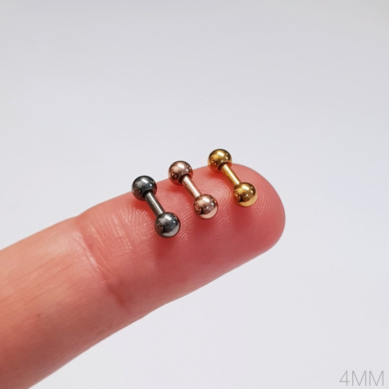 16g Tiny Barbell Cartilage Ear Piercing 4mm 6mm 8mm High Quality G23 Titanium Body Jewellery