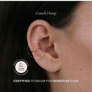 11mm Conch Hoop | 16g | Certified Implant Grade ASTM F136 Titanium | Seamless Hinged Clicker | Hypoallergenic, Waterproof, Nickel Free