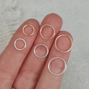 Fine Nose Hoop • 20 Gauge | 925 Sterling Silver | Easy-Fit Bendy Hoop | Slim Plain Hoop | Helix, Tragus, Rook, Nose | Qty:1