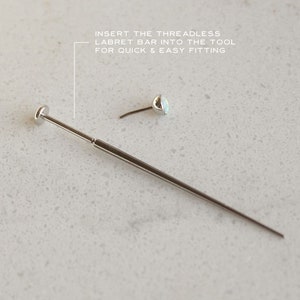 16g Threadless Labret Insertion Tool | 316L Stainless Steel | Fit Push ...