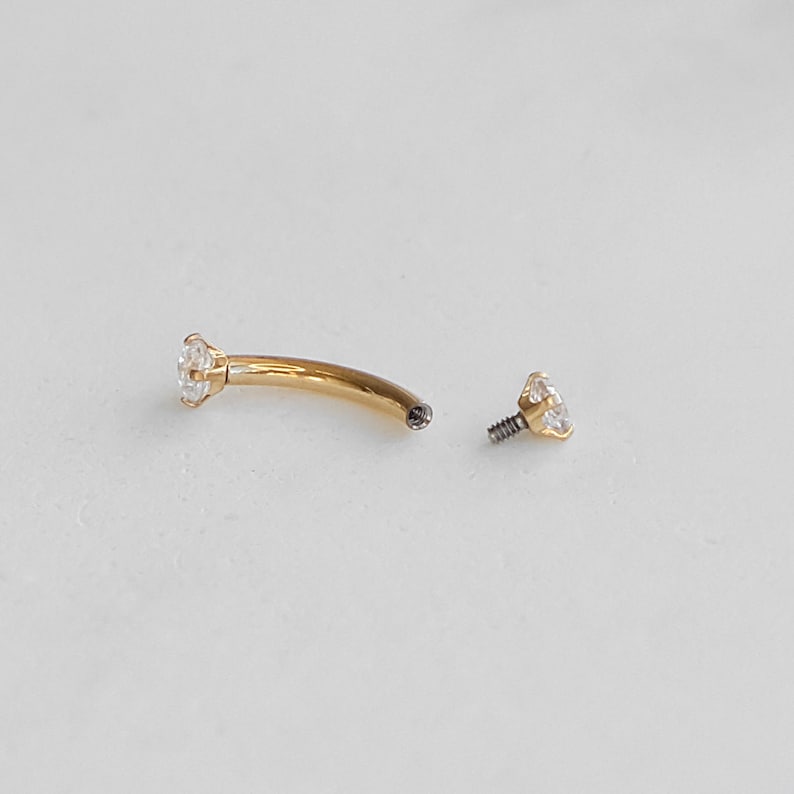 Crystal Curved Barbell Implant Grade Titanium