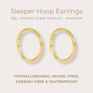 IMPLANT-GRADE • Minimal Sleeper Hoop Earrings | 18g | ASTM F136 Titanium | Thin Seamless Hoops | Waterproof & Tarnish Free Earrings | 1 Pair