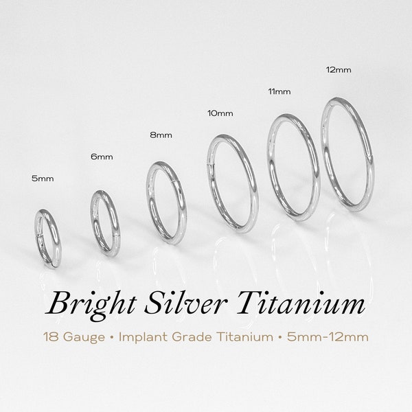 HELL SILBER • 18g Knorpel Piercing Hoop | ASTM F136 Titan | Einzigartig & Exklusiv | 5mm-12mm | Hypoallergen, wasserdicht, anlauffrei