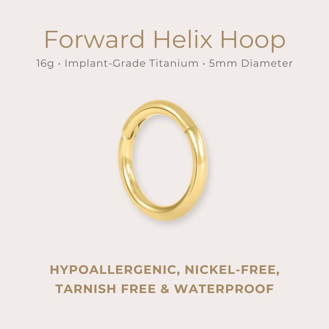 14K Gold Baguette Tiara Seamless Clicker - Helix, Rook, Earlobe