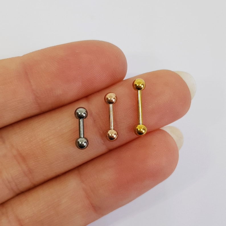 16g Tiny Barbell Cartilage Ear Piercing 4mm 6mm 8mm High Quality G23 Titanium Body Jewellery