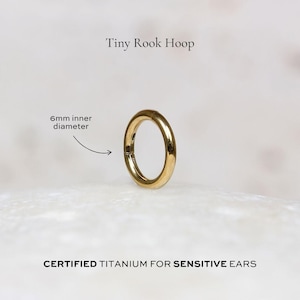 Tiny 6mm Rook Piercing Hoop | 16g | Certified ASTM F136 Titanium | Hypoallergenic, Waterproof, Nickel Free