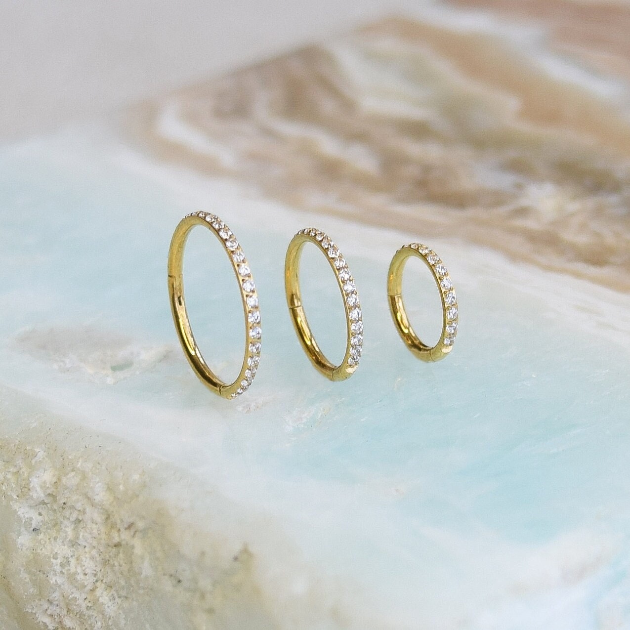ANGEL 18g Pave Eternity Crystal Seamless Hinged Clicker Hoop 316L Surgical Stainless Steel 6 8 10mm Ear Piercing Jewellery Qty 1 Etsy
