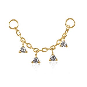 Ciondolo a forma di goccia di cristallo • Argento Sterling 925 / Catena a elica / Da attaccare a orecchini Huggies, cerchietti, borchie / Stile per orecchini curato
