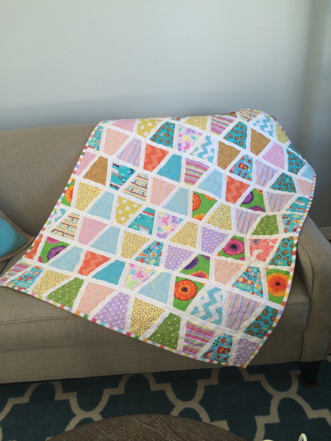 Baby Quilt Boy Girl Cotton Quilt Crib Bedding Girl Toddler Etsy