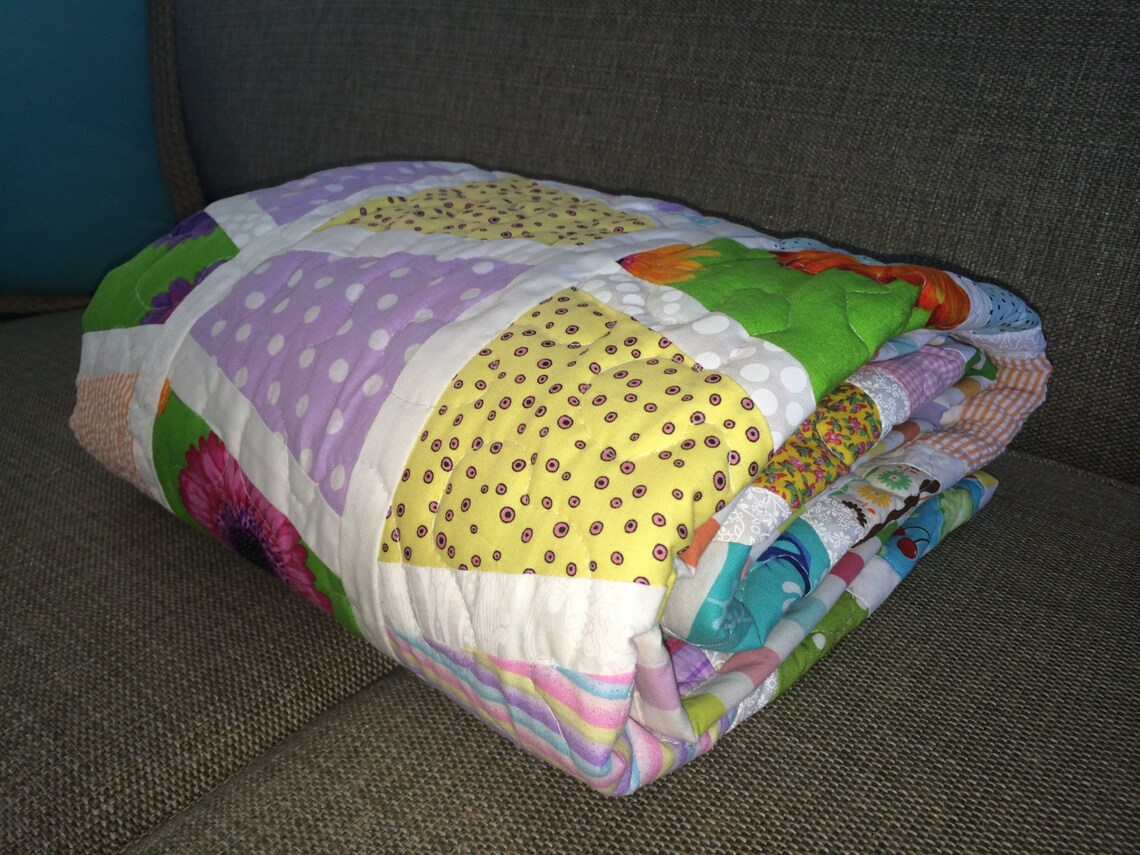 Baby Quilt Boy Girl Cotton Quilt Crib Bedding Girl Toddler Etsy