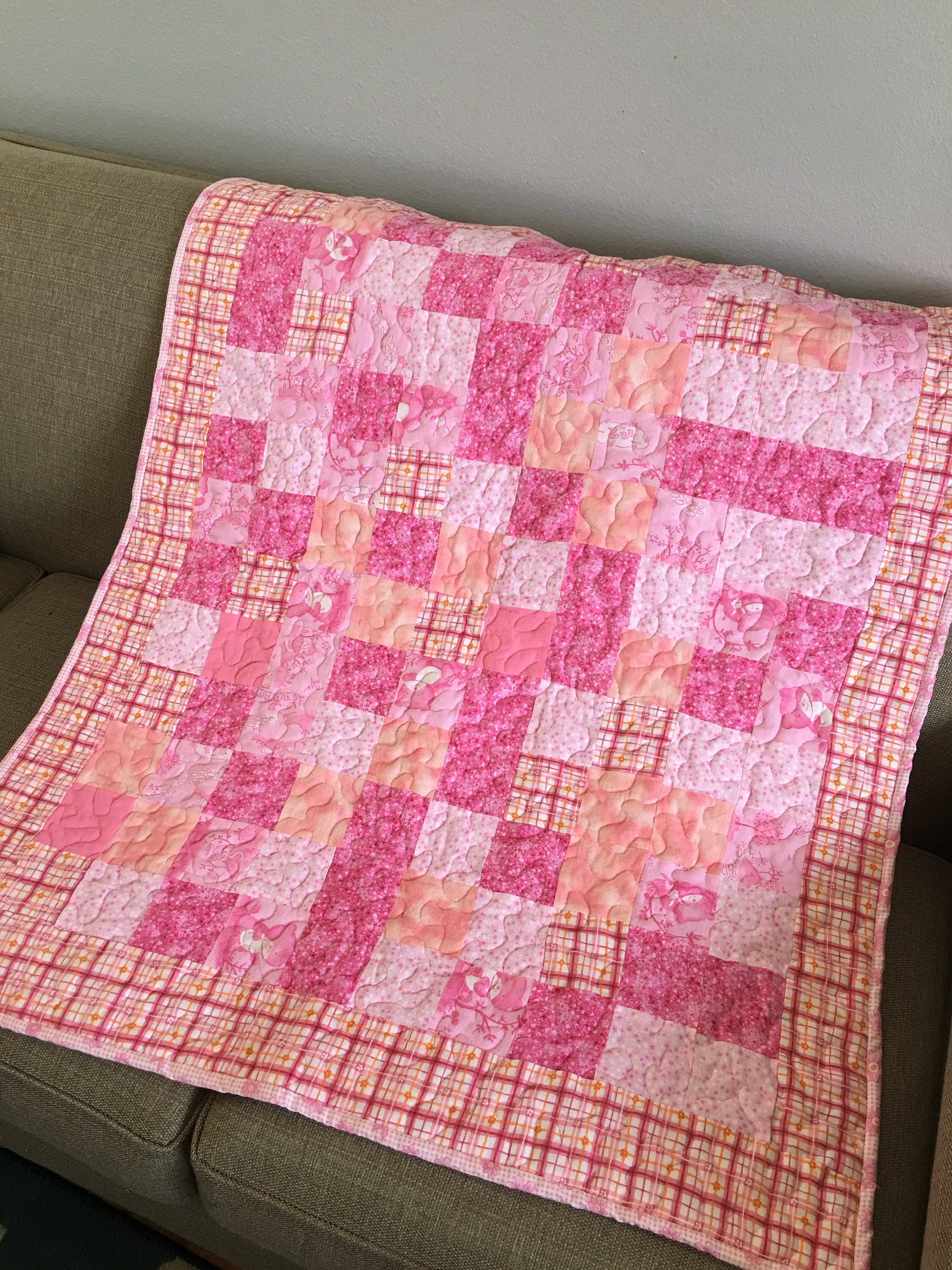Baby Quilt girl Cotton Quilt Crib Bedding Girl Toddler Quilt Etsy