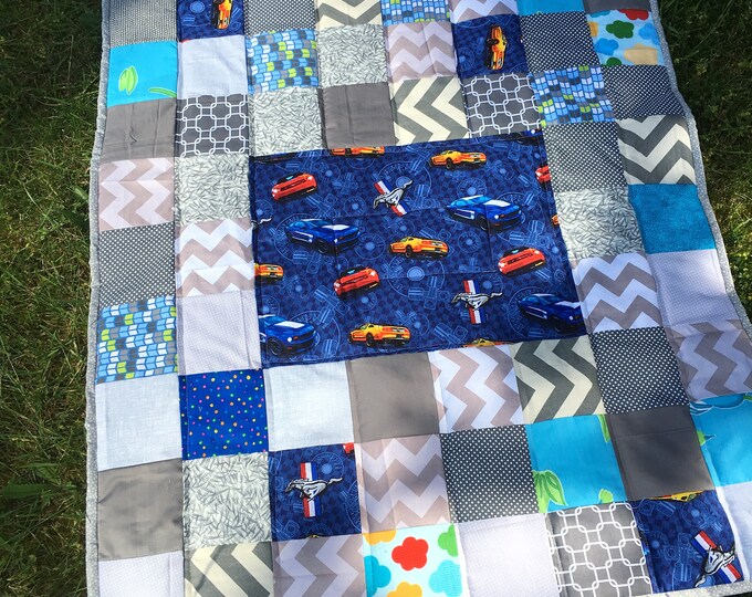 Baby Boy Quilt , Modern Baby Boy Quilt ,mat for Baby ,car Seat Blanket ,modern Quilt ,toddler