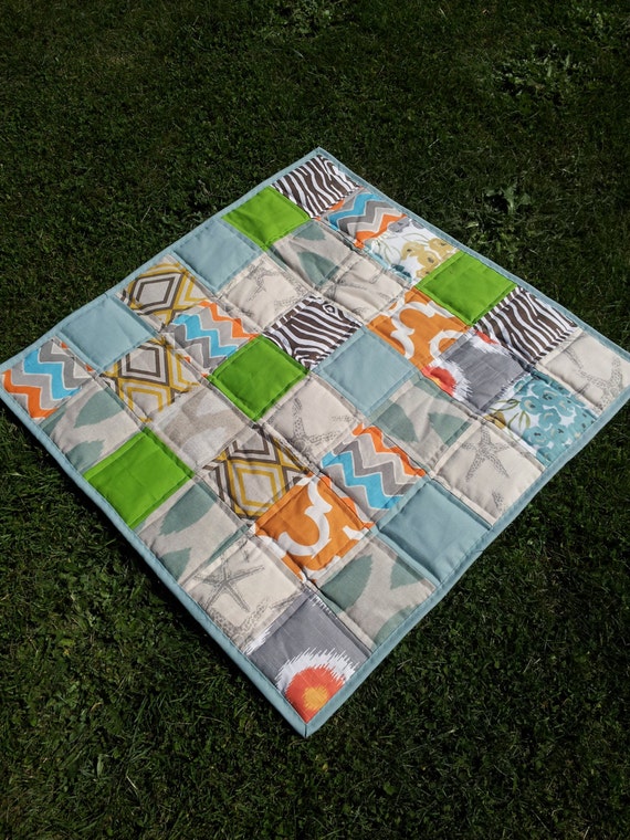 Handmade Baby Quilt and Travel Blanket ready to ship!