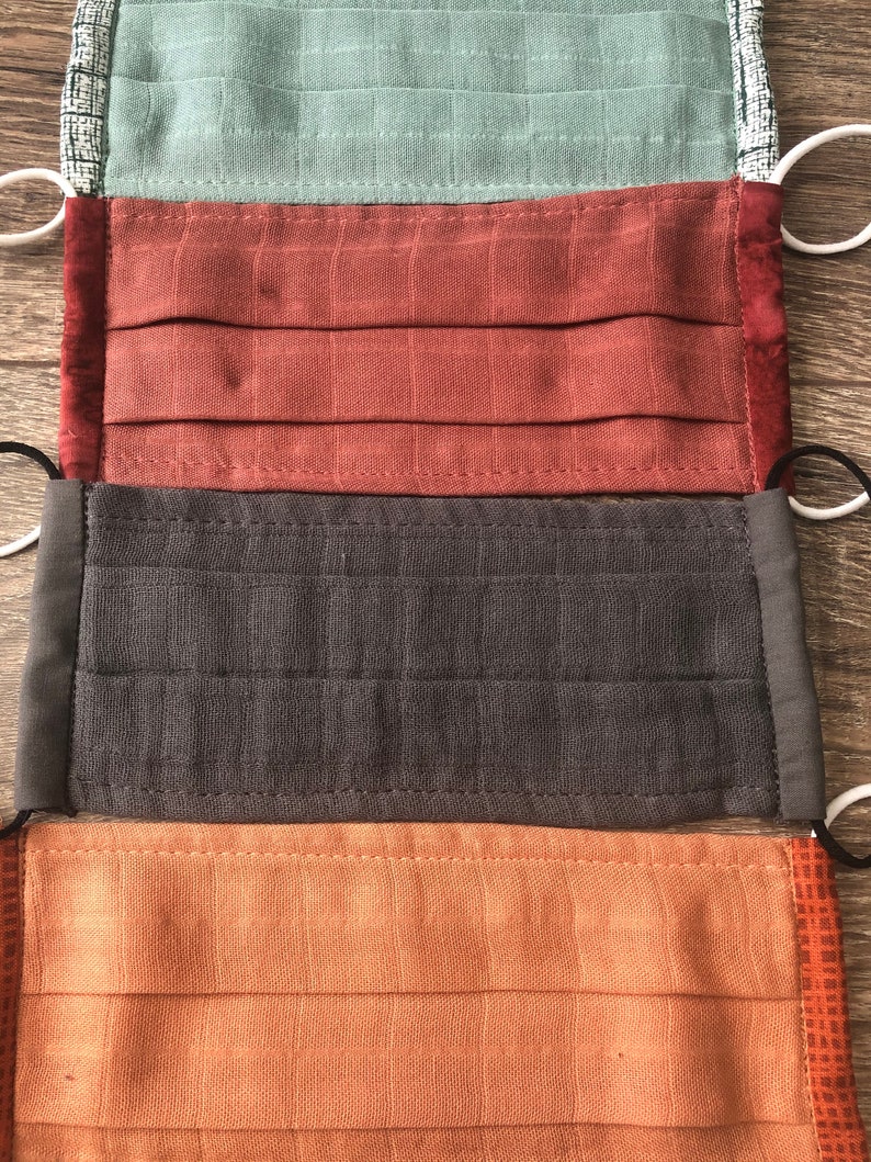 Breathing Mask 100 Cotton One Layer Mask Muslin Face Etsy