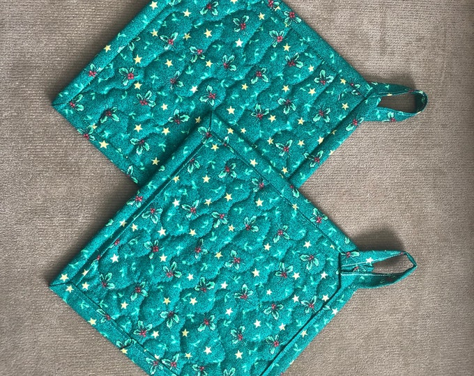 Quilted Pot Holders , Potholders,pot Holders, Fabric Pot Holders