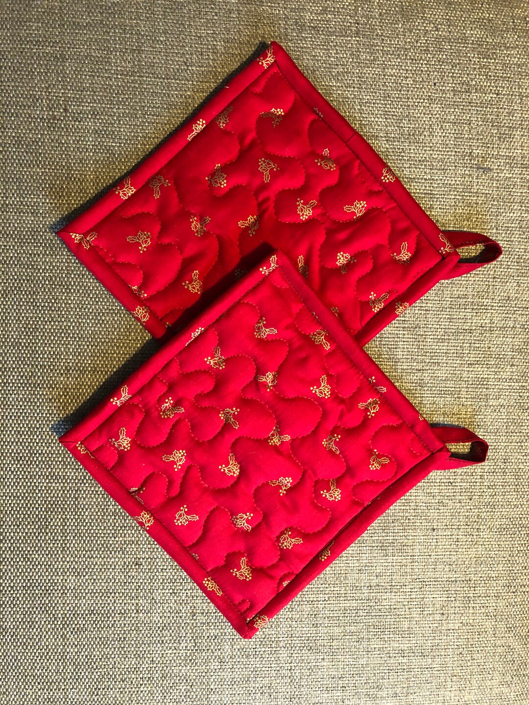 Quilted Pot Holders , Hot Stand , Potholders , Pot Holders, Fabric Pot