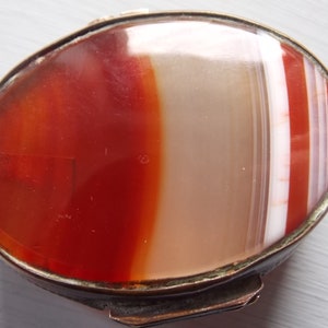 Vintage Victorian Antique Striped Agate Jewellery Box image 1