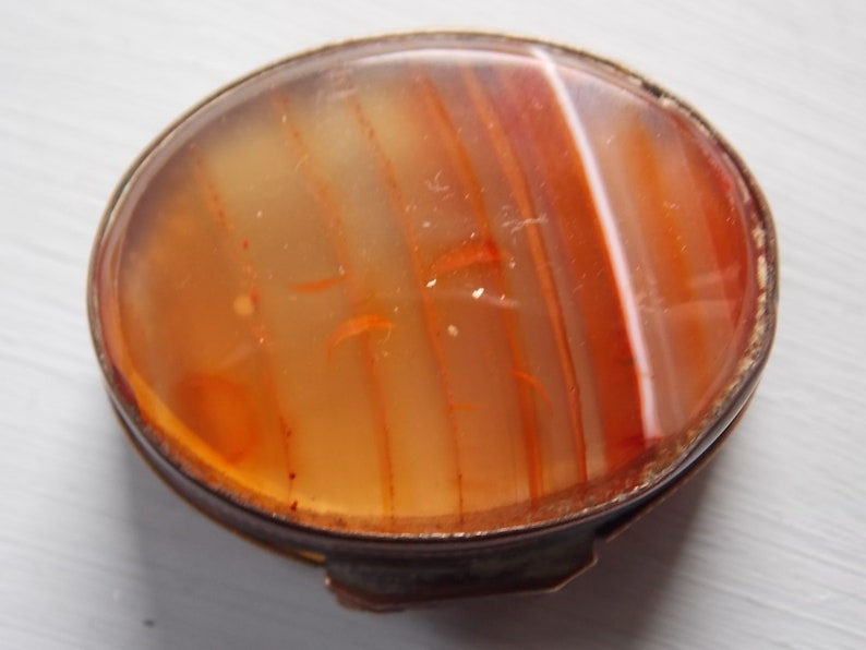 Vintage Victorian Antique Striped Agate Jewellery Box image 4