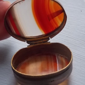 Vintage Victorian Antique Striped Agate Jewellery Box image 5