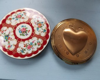Vintage Stratton Red Enamel Compact Gold Photo Compact GORGEOUS