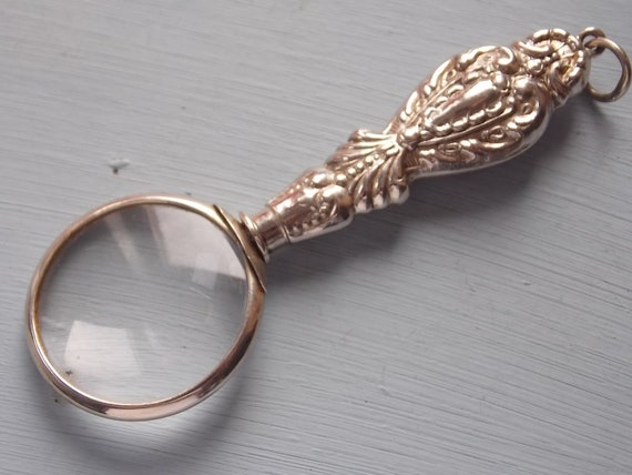 Vintage Silver Magnifying Glass Chatelaine Small