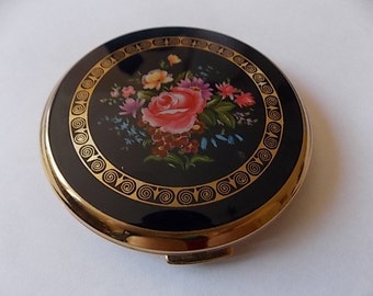 Compacto Vintage Stratton Marino Rosa Flores LOVELY