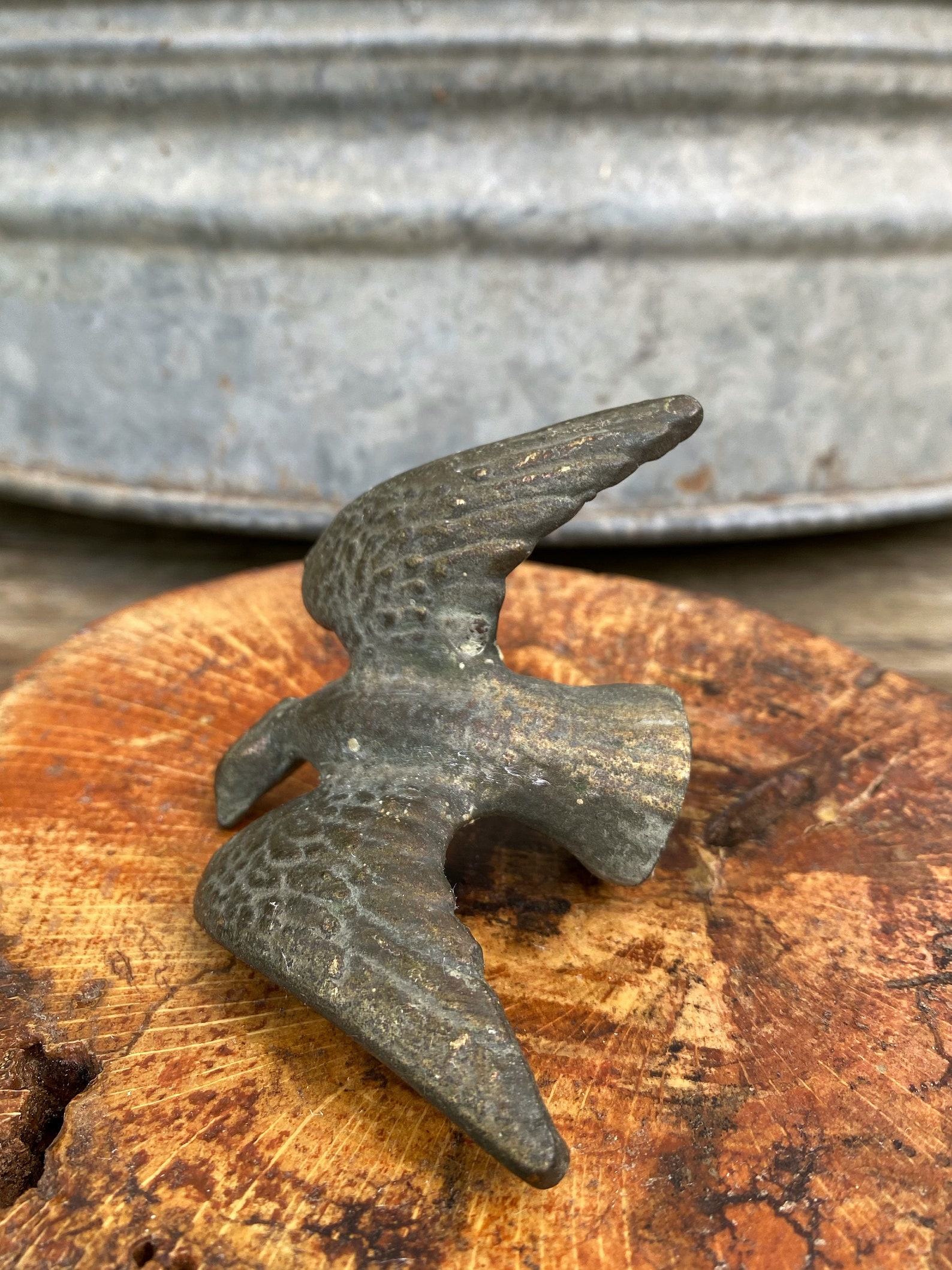 Vintage Heavy Bronze Eagle Finial Brass Flag Pole Topper Etsy