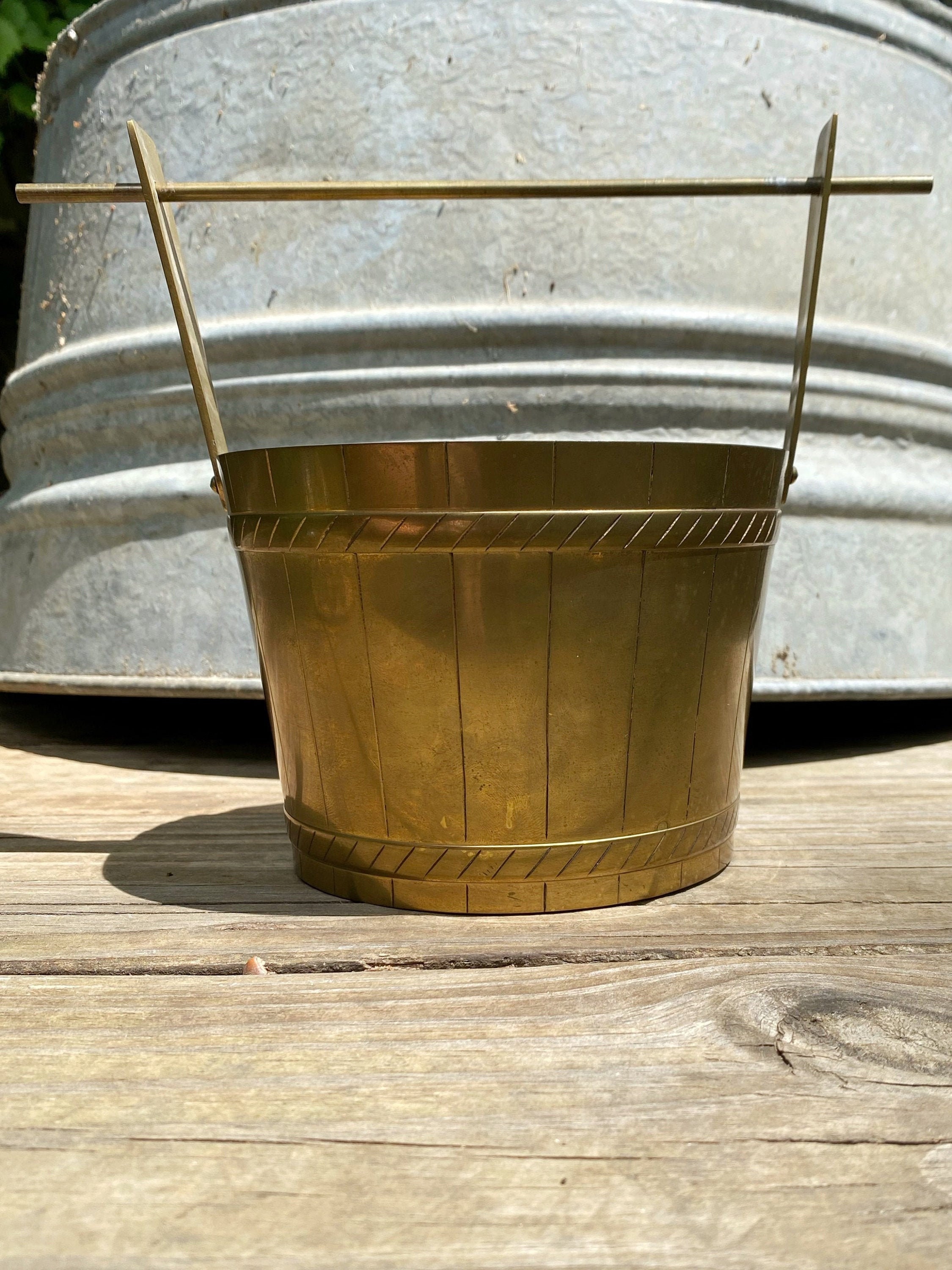 Vintage Brass Well Pail, Decorative Bucket, Brass Planter Etsy