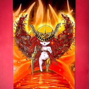 Elden Chibi Malenia Goddess of Rot  11x17” satin/holographic art print