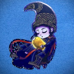 Elden Chibi Rennala Full Moon Queen 4” Glitter vinyl  sticker