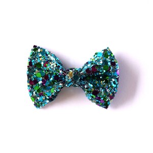 Unter dem Meer kleinen Glitzer Schleife Clip Foto Prop für Mädchen liebenswert Sommer blau grün Frühling Clip für kleine Mädchen Babys Kleinkinder Erwachsene Bogen
