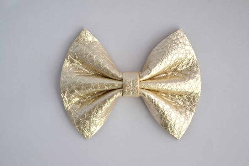Platinum Leather Baby Headband Bow for Newborn Baby Child Etsy