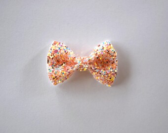 Rose Gold Glitter Bow TINY Clip Photo Prop for Girls Adorable Summer Holiday Clip for Little Girls Babies Toddlers Adult Bow Clip