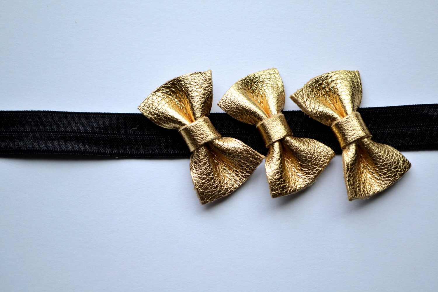 Gold Leather Headband Baby Toddler Photo Prop Adorable