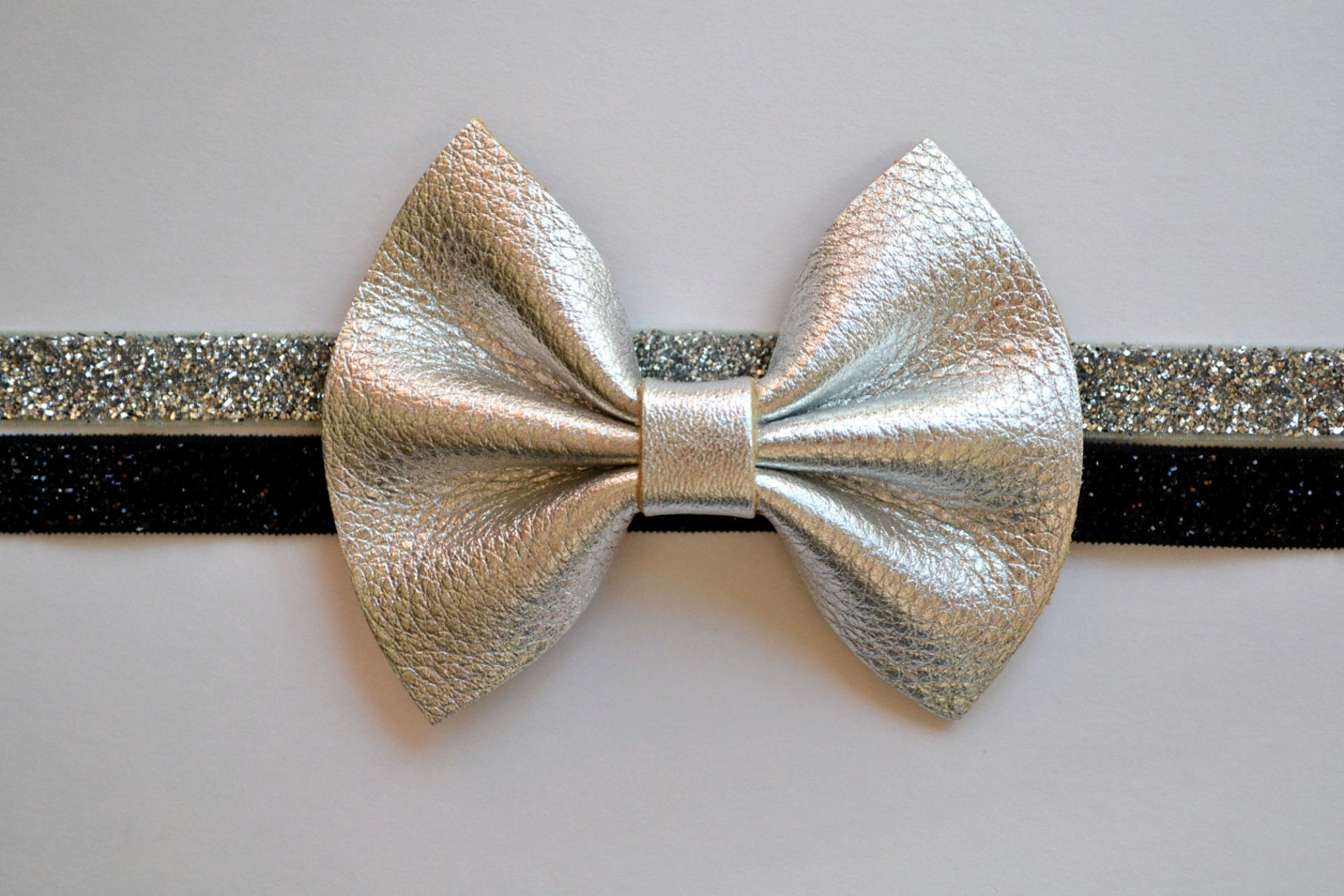 Silver Metallic Leather Headband for Newborn Baby Child Little Etsy