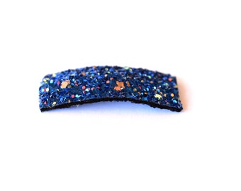 Midnight Sky Glitter SNAP Clip Bow for Baby Child Adult Sparkle Blue Navy 4th of July Bow Summer Adorable Photo Prop Darling Sparkly Clip