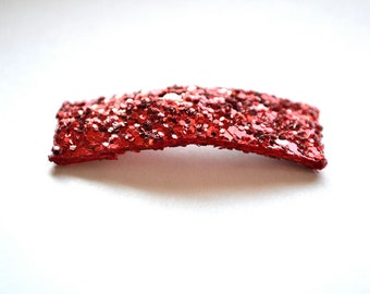 Red Glitter SNAP Clip Bow for Baby Child Adult Valentines Day Holiday Spring Summer Adorable Photo Prop Darling Sparkly Clip