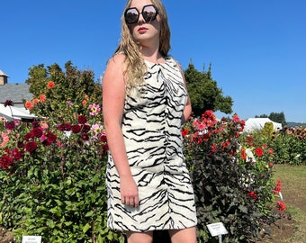 Tiger Stripe Animal Print 90s Shift Dress